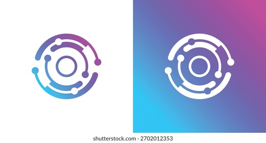 Circle Tech Connect Logo , Ein Design mit doppelter Bedeutung, das Kreis- und technologische Verbindungslinien verbindet, die digitale Netzwerke, Innovation und moderne Konnektivität symbolisieren.