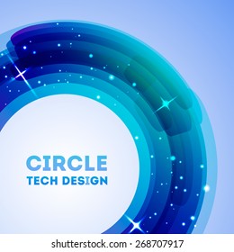Circle tech design with lights. Template for your presentation.