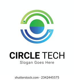 Circle Tech Logo Design Round Tech Logotype