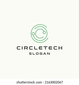 Circle tech logo icon design template vector illustration
