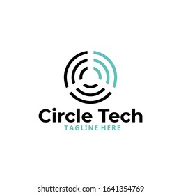 circle tech logo icon vector isolated