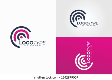 circle tech logo icon vector isolated