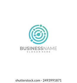 Circle Tech Logo line connection concept design. Vector illustration