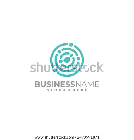Circle Tech Logo line connection concept design. Vector illustration