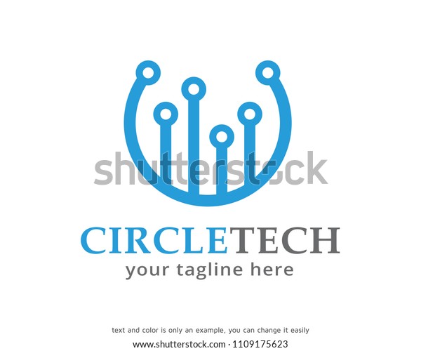 Circle Tech Logo Symbol Template\
Design Vector, Emblem, Design Concept, Creative Symbol,\
Icon