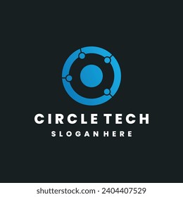 Logo-Design-Vorlage im Circle Tech-Stil, flach Vektorgrafik