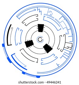 circle techno architecture illustration