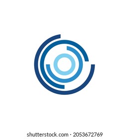 Circle techno vector icon design template