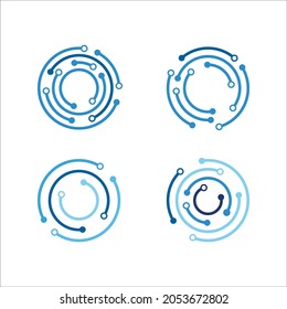 Circle techno vector icon design template