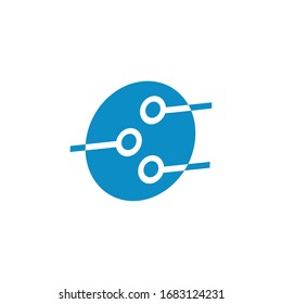 Circle technology 3D logo. Vector tech icon stock illustration