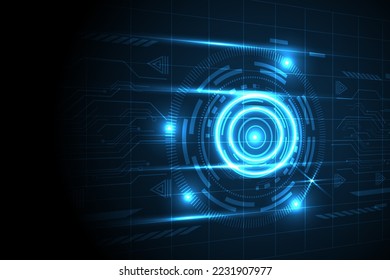 Concepto de innovación en comunicación abstracta de Circle Technology, diseño de perspectiva