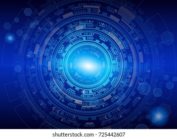 circle and technology background, abstract technology concept background, vector illustration.