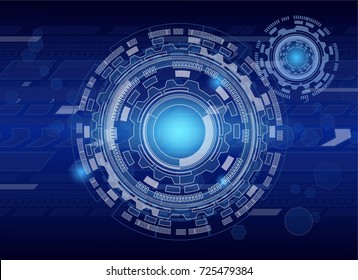 circle and technology background, abstract technology concept background, vector illustration.