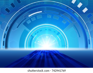 circle technology background, abstract technology concept background, vector illustration.