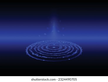 Circle technology, fragmentation object design concept, and heat onto ring, black background illustration vector, for business design.