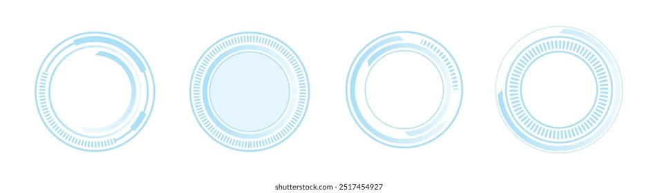 Circle technology frame border, futuristic digital shape border overlay
