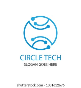 Circle Technology Icon. Vector tech, network, information, circle logo design. Stock illustration