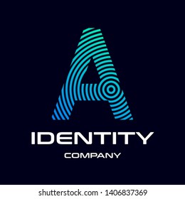 Circle technology A letter vector logo template. This font is modern and creative with digital concept. Can be used for branding, dot, corporate. 
