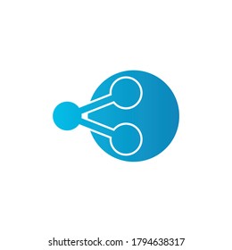 Circle technology logo. Abstract vector tech icon. Stock illustration.