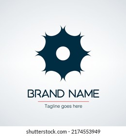 Circle Technology logo. Cog, gear icon in circle. Abstract concept. Simple round icon isolated on black background. Stock vector illustration isolated on white background.