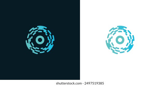 Circle technology logo design with modern style premium vector