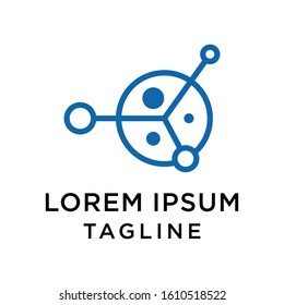 circle technology logo design template