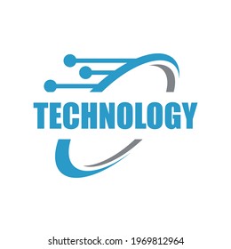 circle technology logo design vector