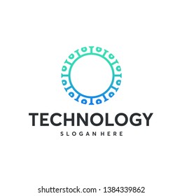 Circle Technology logo designs, Wire Tech logo symbol vector