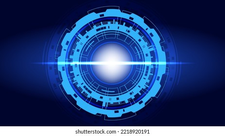 circle technology on technology background design. futuristic design. holographic portal