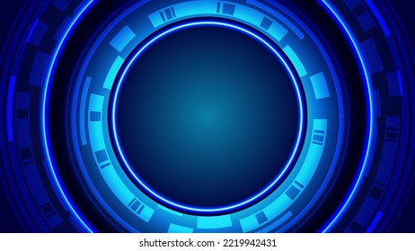 circle technology on technology background design. futuristic design. holographic portal