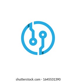 Circle technology vector logo on white background. Company logo