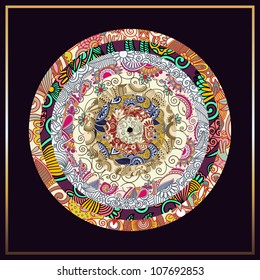 circle template with fabric design element