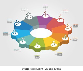circle template for infographic for presentation for 10 element