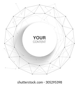 Circle Text Box Design For Your Content With Abstract Polygon Background Vector Stock Eps 10 Illustration