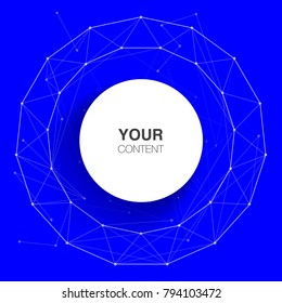Circle text box design for your content with abstract polygon background vector stock eps 10 illustration