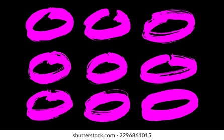 Circle text box Ink brushstroke and paintbrush grunge template with black ink from brush stroke. Design grunge spatter dirty. Vector