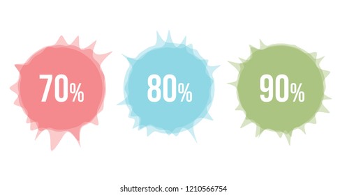 circle text label with sun ray effect