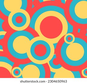Circle texture background three color abstract retro wallpaper