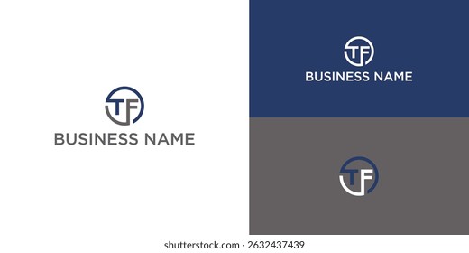 Logotipo del monograma del TF del círculo – diseño redondo minimalista para la marca del negocio del Profesional