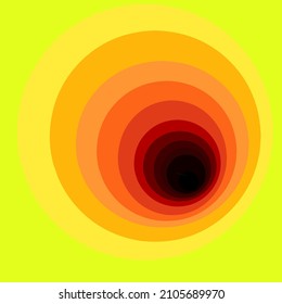 the circle that is yellow and getting darker