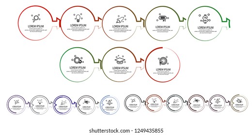 circle thin line arrow infographic template element