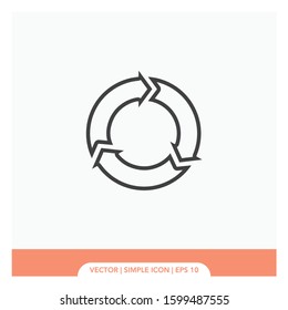 Circle three arrow graphic Icon Vector Illustration