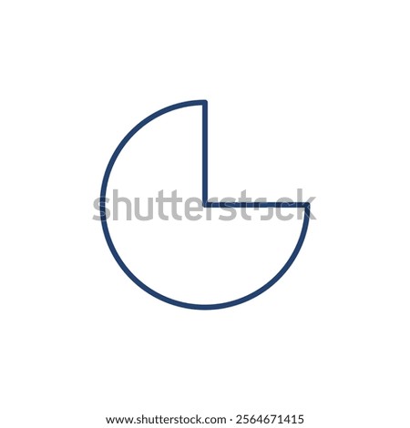 Circle three quarters icon Outline icon sign