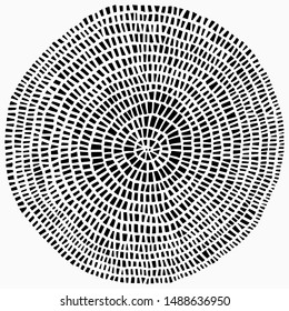 Circle Tiles Pattern Isolated on White Background.