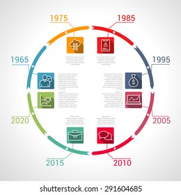 Circle Timeline Infographic. Vector business design template.

