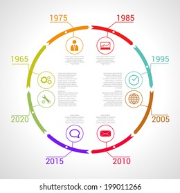 Circle Timeline Infographic. Vector design template.