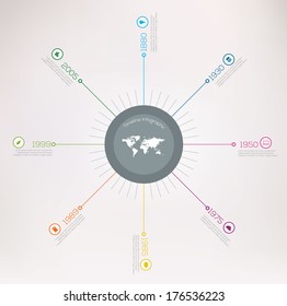 Circle Timeline Infographics. Vector design template.