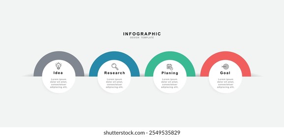 Circle timeline template for diagram, graph, presentation and chart. Business concept with 4 options, parts, steps or processes.