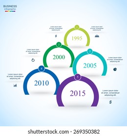Circle timeline template for diagram, graph, presentation and chart. Business concept with 5 options, parts, steps or processes. 