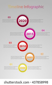 Circle timeline template for diagram, graph, presentation and chart. Business concept with 5 options, parts, steps or processes. 